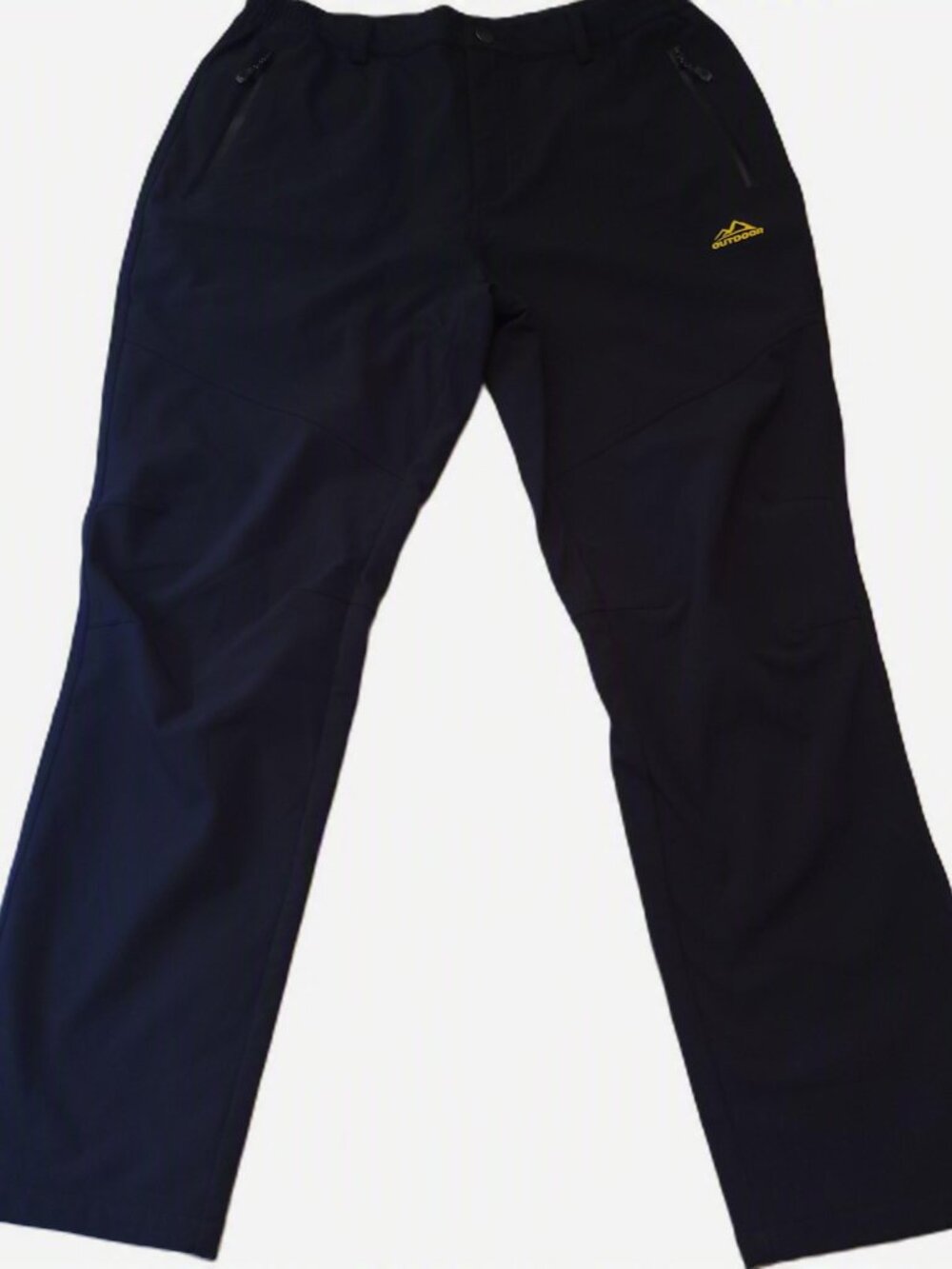 MAGCOMSEN Mens XL Black Fleece Lined Hiking Ski Snow Pants Zip Pockets